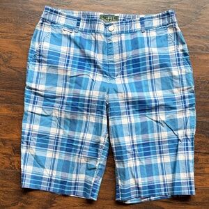 NWOT Blue Plaid Bermuda Shorts Ralph Lauren women’s size 8 (Z6)